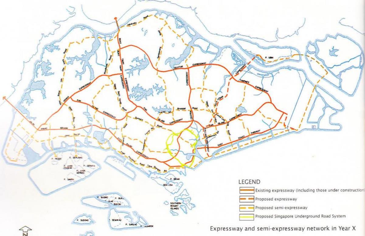 Singapūras greitkelių žemėlapis