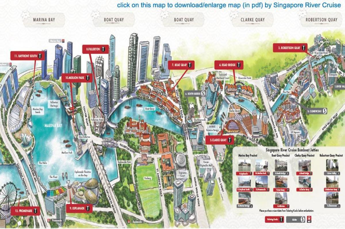 žemėlapis Singapūro Upės Kruizas