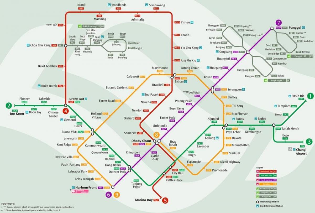mrt sistema žemėlapis Singapūras