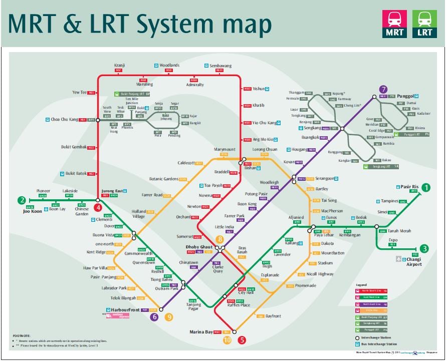 lrt maršruto žemėlapį Singapūras