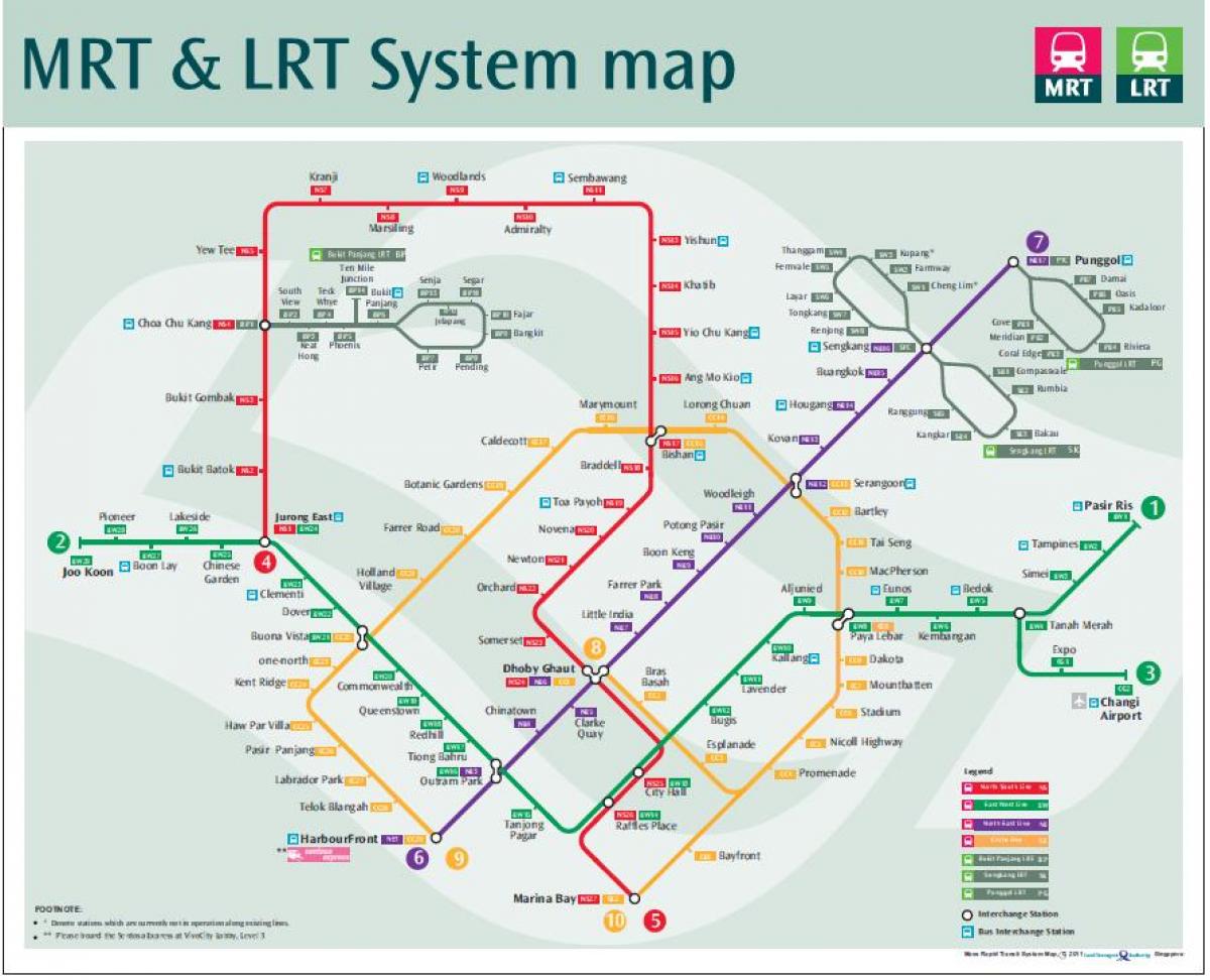 lrt maršruto žemėlapį Singapūras