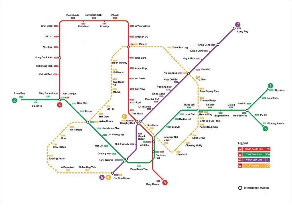Singapūras mrt stotis map