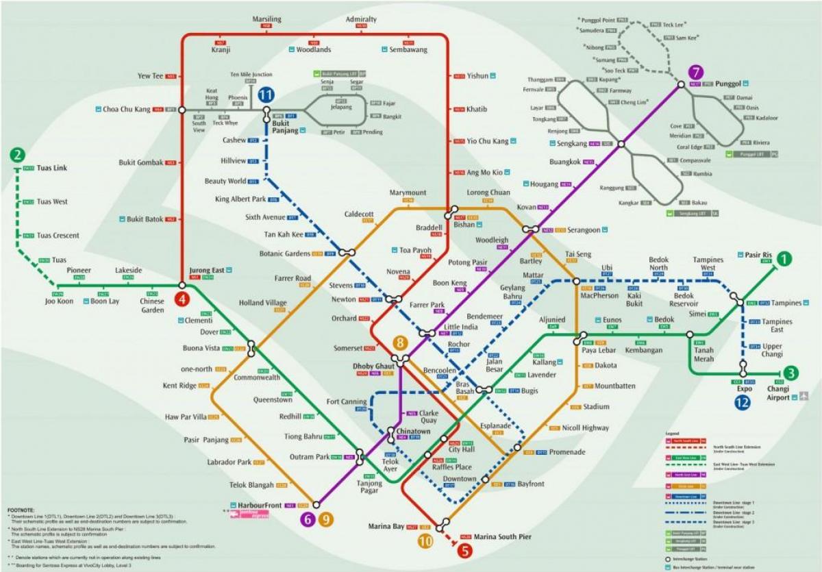 žemėlapis mrt stotis, Singapūro