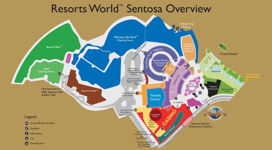 Resorts World Sentosa žemėlapyje