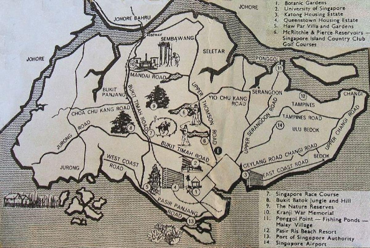 senas žemėlapis Singapūras