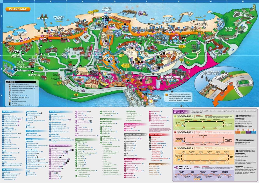 sentosa lankytinų vietų žemėlapis
