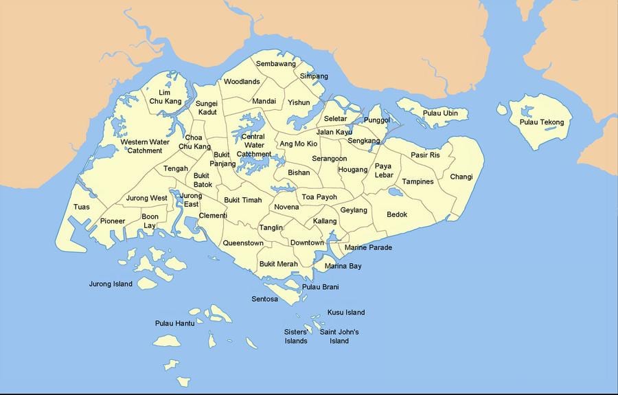 žemėlapis Singapūras erp