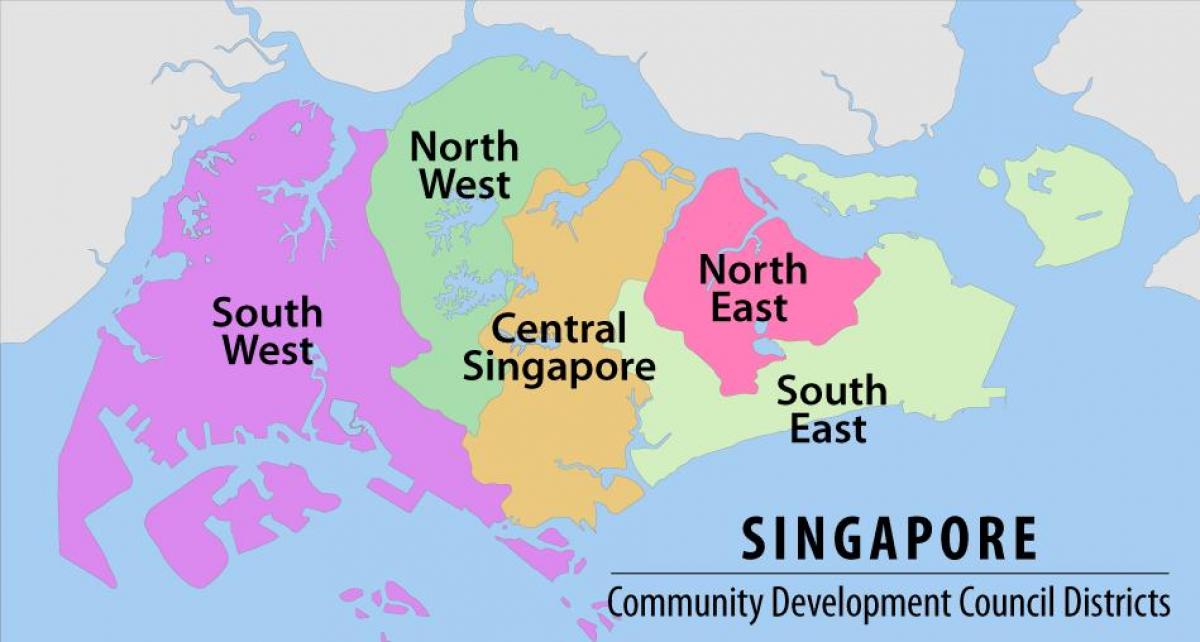 žemėlapis Singapūras regione