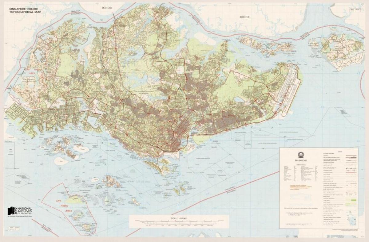 žemėlapis Singapūras topografinis