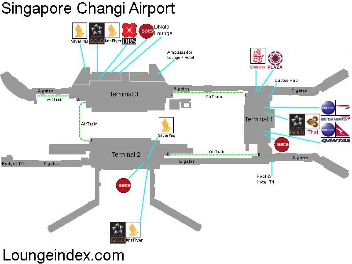 žemėlapis Singapūro oro uostas