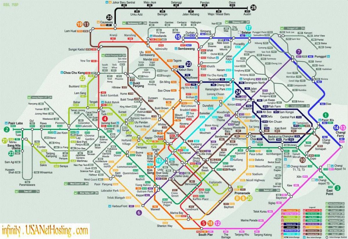 žemėlapis Singapūro transporto