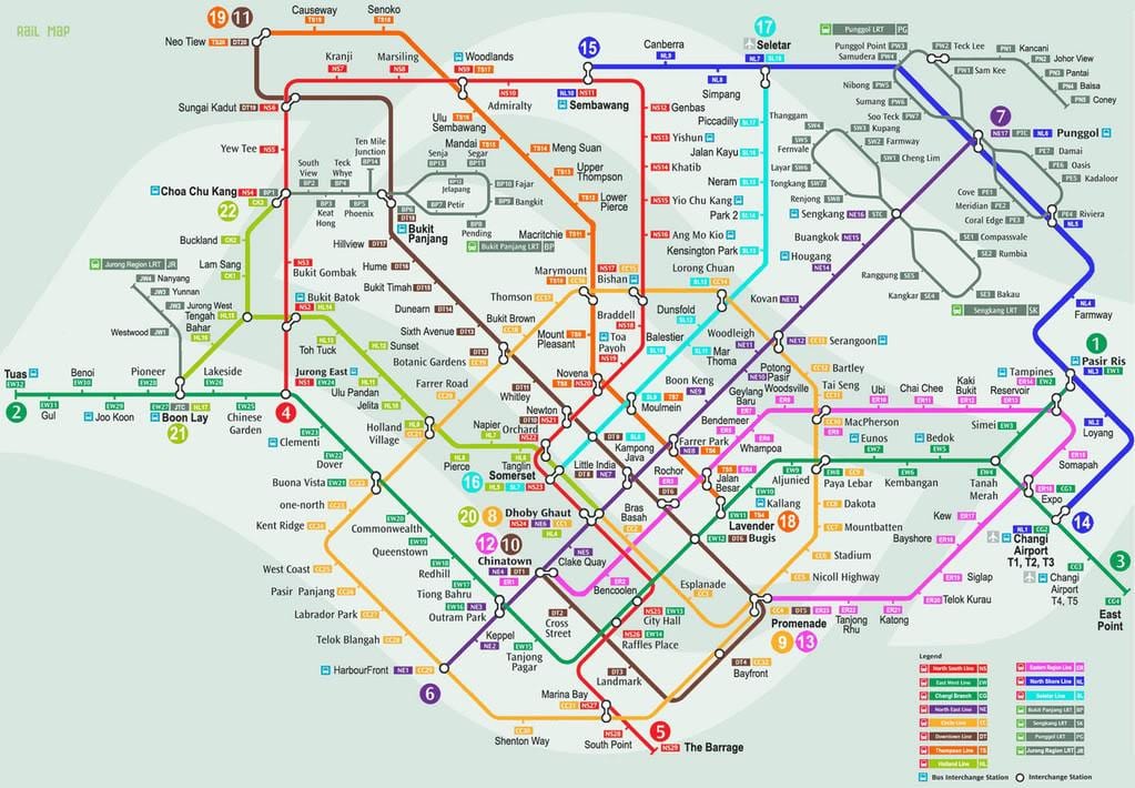 smrt Singapūras žemėlapyje