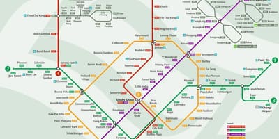 Mrt sistema žemėlapis Singapūras