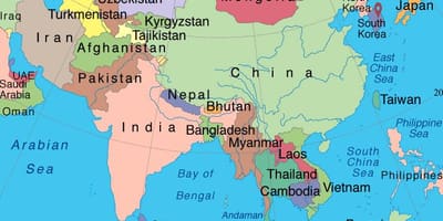Singapūras azijos žemėlapis