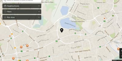 Žemėlapis Bedok Singapūras