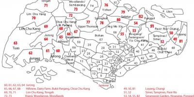 Singapūras pašto kodų žemėlapis